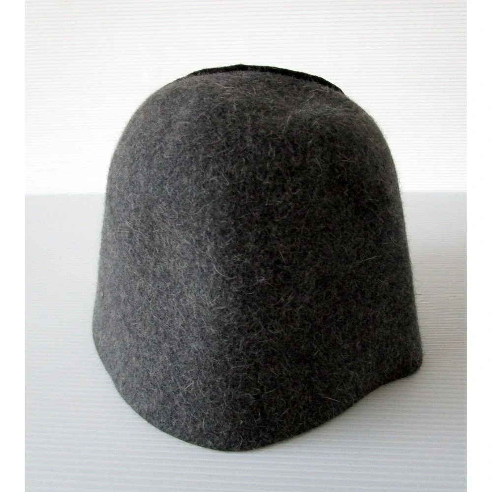 Vintage Rare Elvis Pompilio Designer Hat From Brussels Gray Black Wool Felt?